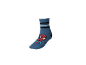 Blauer Socken mit Spider-Man-Zeichnung und Streifen