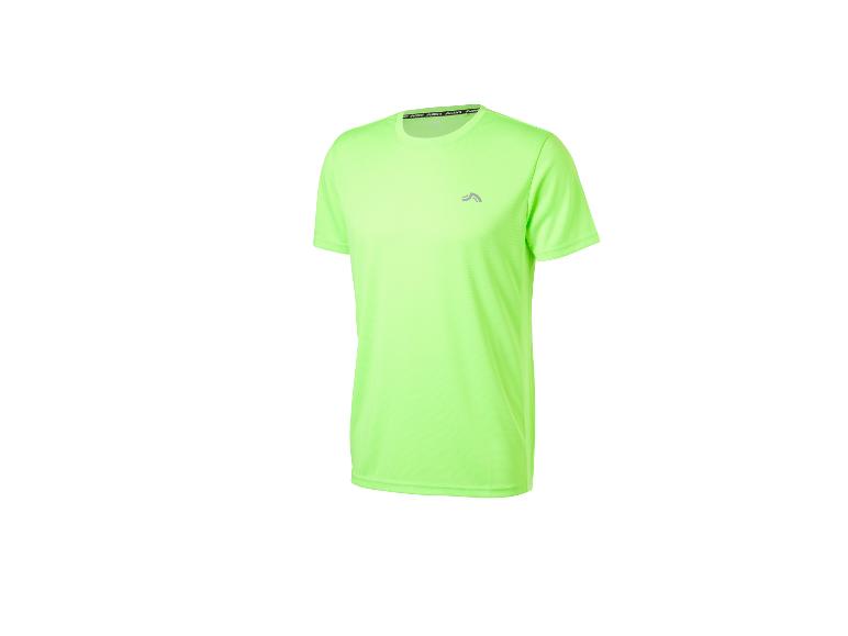Neongrünes CRIVIT Herren-Sport-T-Shirt mit kurzen Ärmeln.