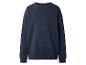 Dunkelblaues Sweatshirt mit Rundhalsausschnitt und gerippten Bündchen und Saum.