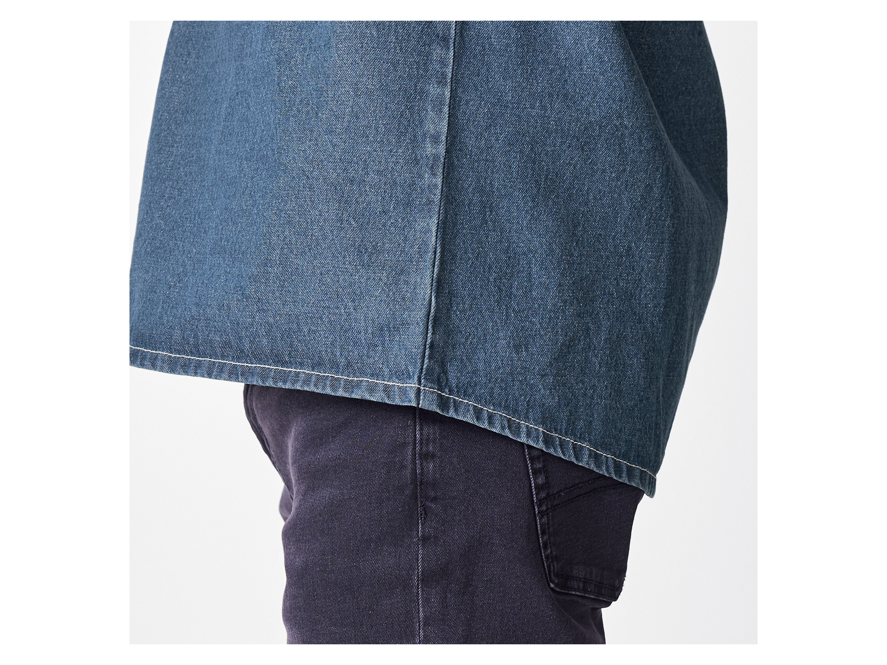 Thumbnail - esmara Men Herren Jeanshemd, mit verlängerter Rückseite (Blau, L(41/42))