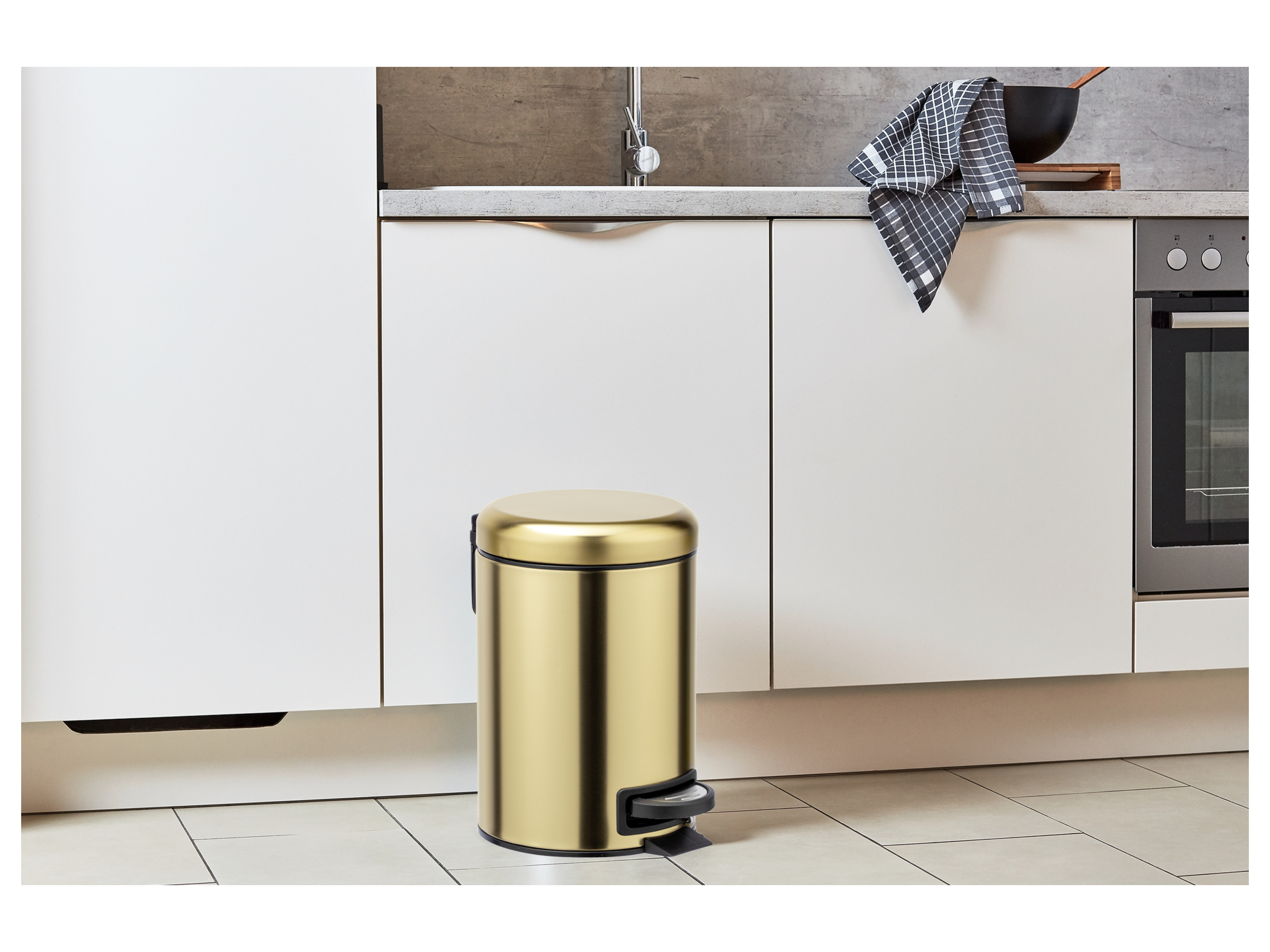 WENKO Kosmetik Treteimer Leman 3L (Gold) – Bild 3 von 3