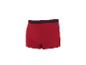 Rote Herren-Boxershorts mit dunkelblauem Bund.
