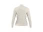 Damen-Rollkragenpullover in Hellbeige mit Rippenmuster, Rückansicht.