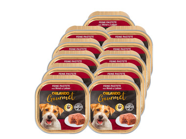 ORLANDO Gourmet Hundenassnahrung Feine Pastete mit Rind & Leber, 11 x 150 g