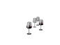 Set aus Rotweingläsern aus geriffeltem Glas.