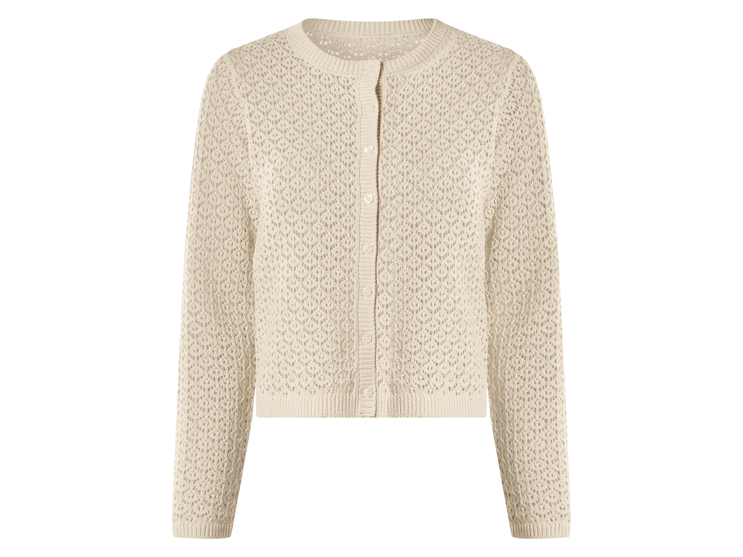 ESMARA® Damen Ajour-Cardigan (Beige, S(36/38))