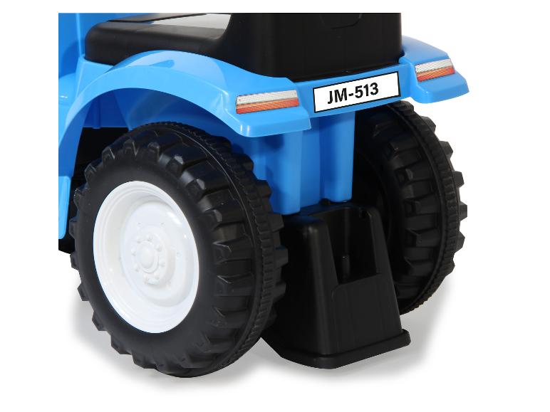Blauer Kindertraktor mit Kennzeichen JM-513.