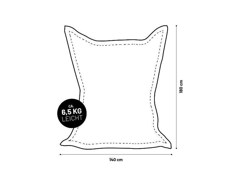 Ein großer Sitzsack, etwa 140 cm breit und 180 cm hoch.