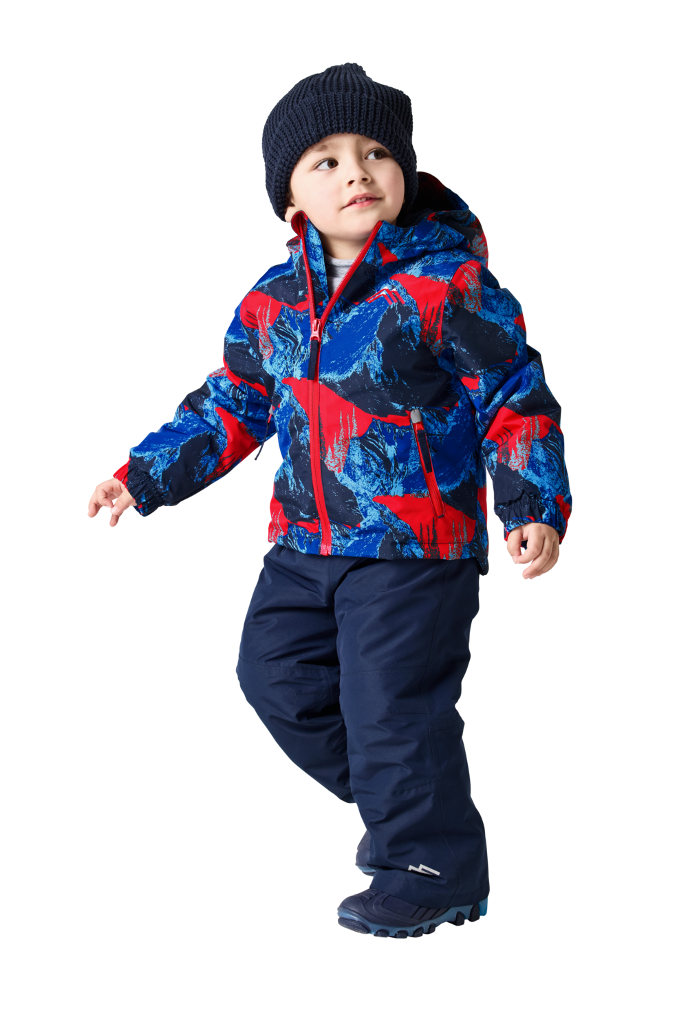 LUPILU® Kleinkinder Schneejacke (Gemustert/rot/blau/navy, 86/92) – Bild 2 von 4