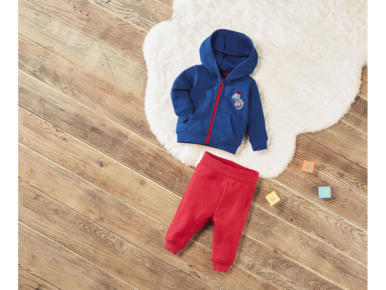 LUPILU® Baby Jogginganzug (blau/rot, 62/68) – Bild 2 von 4