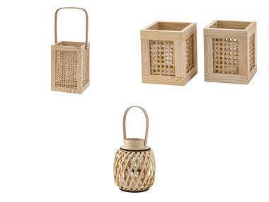 LIVARNO home Holzlaterne, für stimmungsvolle Beleuchtung