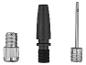 Pumpenadapter-Set, inklusive Ballnadel und Ventiladapter.