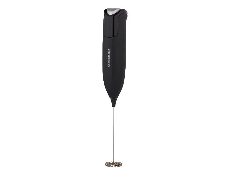 Schwarzer Hand-Milchaufschäumer mit Metallbesen