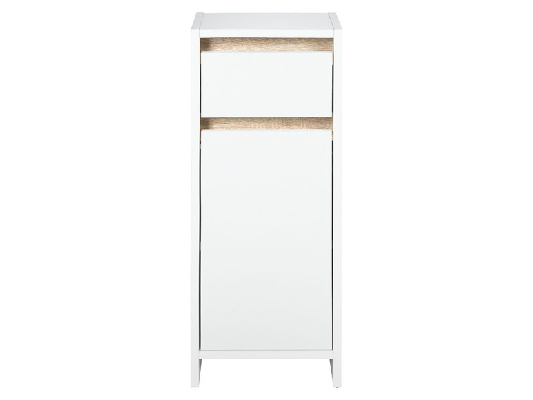 Gehe zu Vollbildansicht: LIVARNO home Bad-Seitenschrank, »Oslo«, mit einer Tür und einer Schublade, weiß - Bild 1