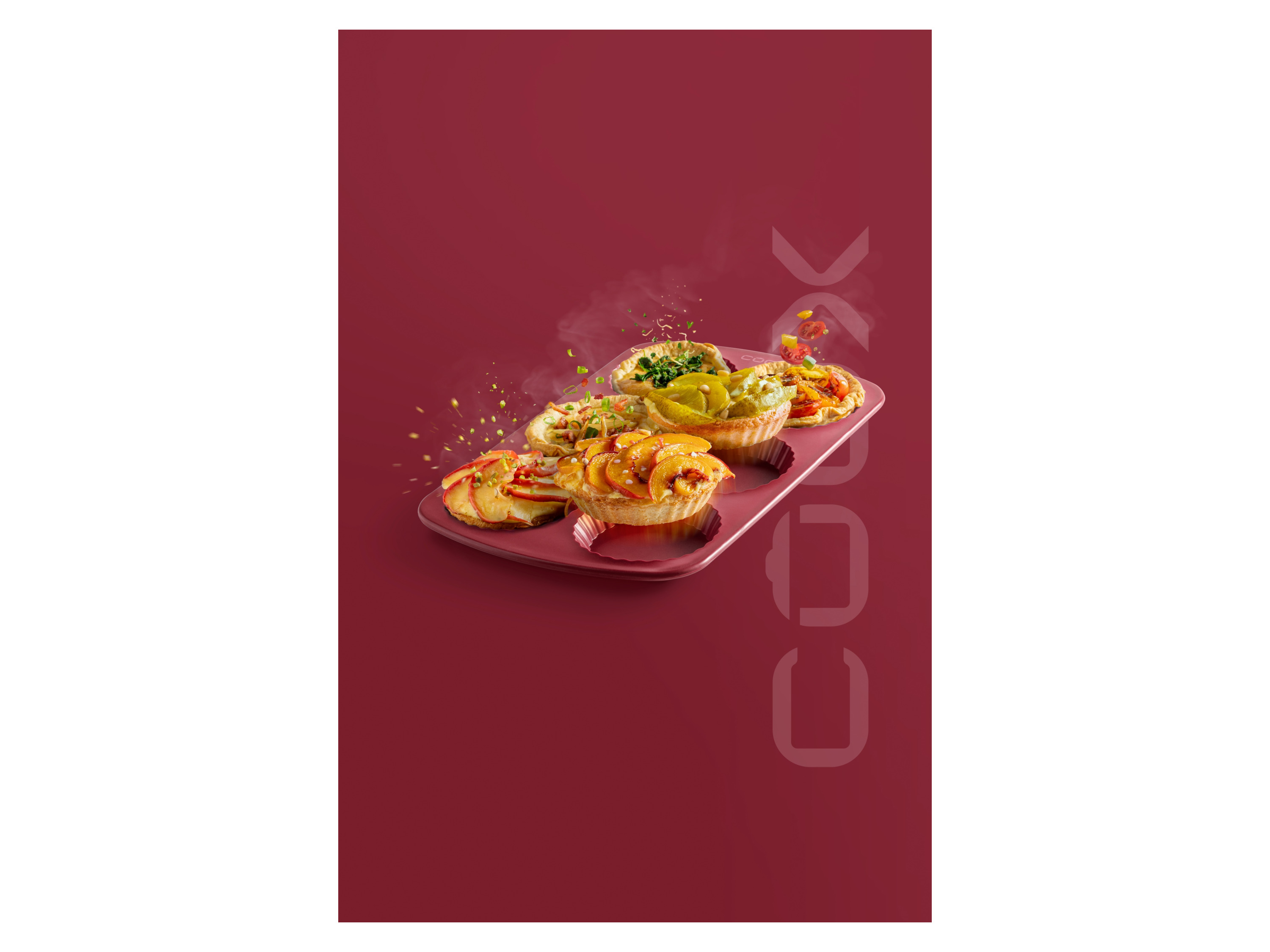 COOX Tarteletteform 34 x 21,8 x 1,8 cm (Dunkelrot) – Bild 2 von 2