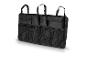 Schwarzer Auto-Sitz-Organizer mit Taschen und Netz.