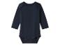 Dunkelblauer Langarm-Babybody mit Druckknöpfen