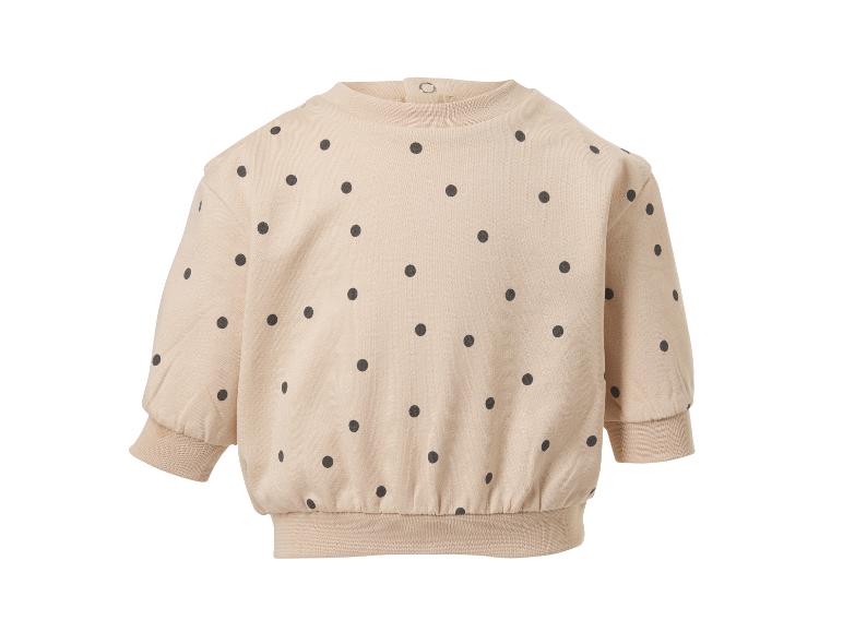 Beiges Kinder-Sweatshirt mit schwarzen Punkten und langen Ärmeln