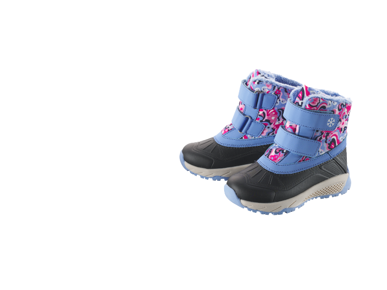 Kinder-Winterstiefel mit blauem und rosa Muster
