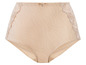Beige Unterhose mit Spitze.