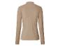 Beiger Damen-Langarmpullover mit Stehkragen