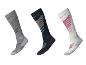 CRIVIT Unisex Premium-Ski-Funktionsstrümpfe in Grau, Schwarz und Weiß mit farbigen Akzenten.