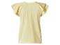 Gelbes Damen-T-Shirt mit Rüschenärmeln, Rückansicht