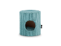 Rohrscheider Katzenbett, zylindrisch, blauer Cord.