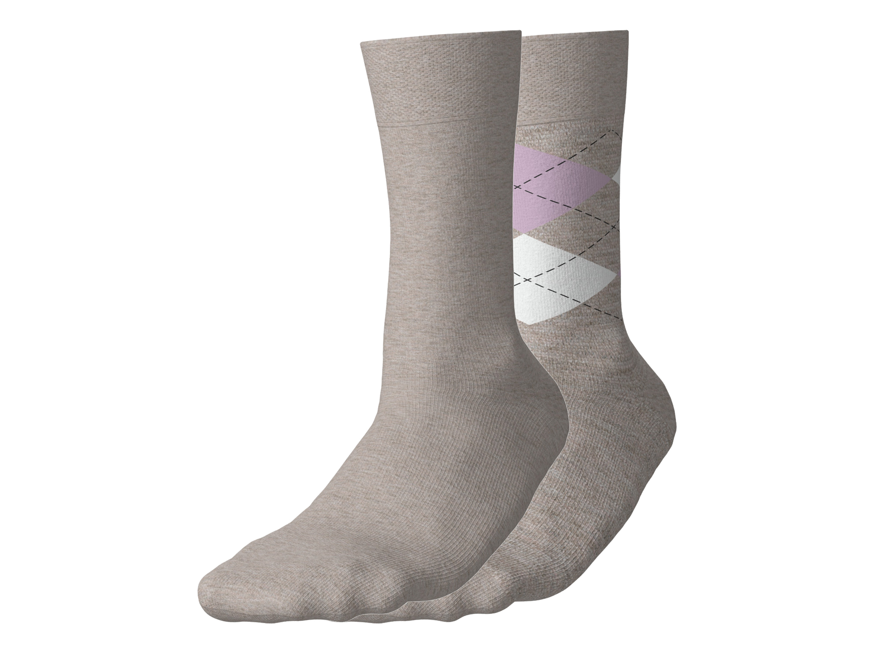 ESMARA® 2 Paar Socken mit Komfortbund (Beige, 35-38)""