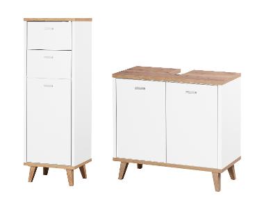 LIVARNO® Badezimmermöbel-Set »Corfu«: Seitenschrank und Waschbeckenunterschrank