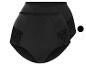 Zwei schwarze High-Waist-Slips mit Spitzendetails.