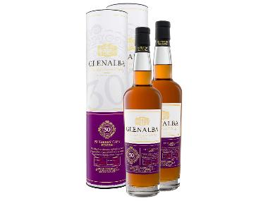 2 x 0,7-l-Flasche Whiskypaket Glenalba Blended Scotch Whisky 30 Jahre PX Cask Finish mit Geschenkbox 41,4% Vol