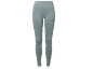 Hellgrüne Damen-Sportleggings mit kleinem Logo am Oberschenkel.