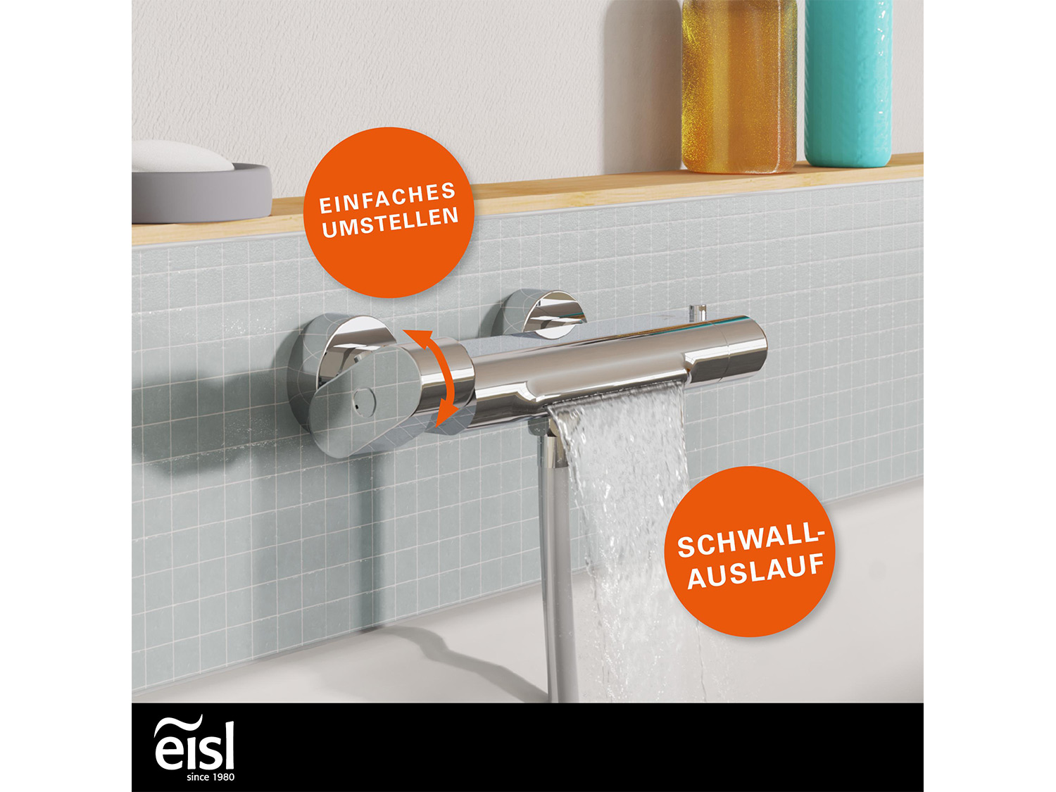 Thumbnail - Eisl Badarmatur »CARNEO«, mit Thermostat (Wannenarmatur chrom)