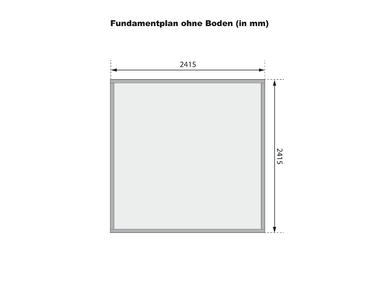 Grundriss 2415 x 2415 mm ohne Boden.
