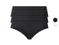 Drei Paar schwarze, gerippte Slips.