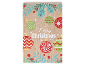 Weihnachtliche Holzdekoration mit „Merry Christmas“-Schriftzug und bunten Ornamenten.