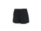 Schwarze Shorts mit Kordelzug in der Taille und Quastendetails am Saum.