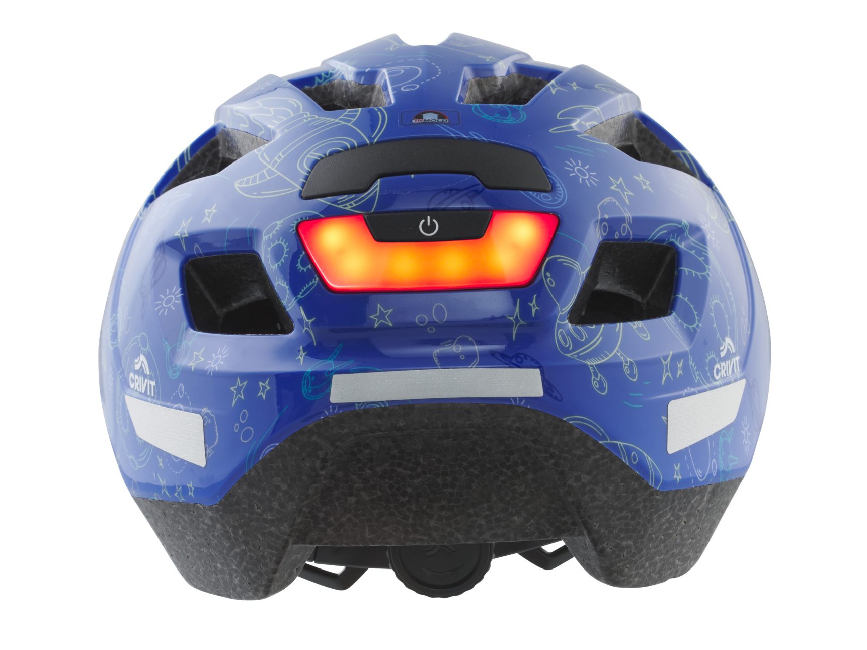 Thumbnail - CRIVIT Kinder Fahrradhelm mit Rearlight (Raketen/blau)