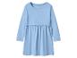 Hellblaues Langarmkleid für Kinder mit geraffter Taille