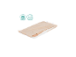 Beige Klappmatratze mit Waschsymbolen und 4 cm Dicke.