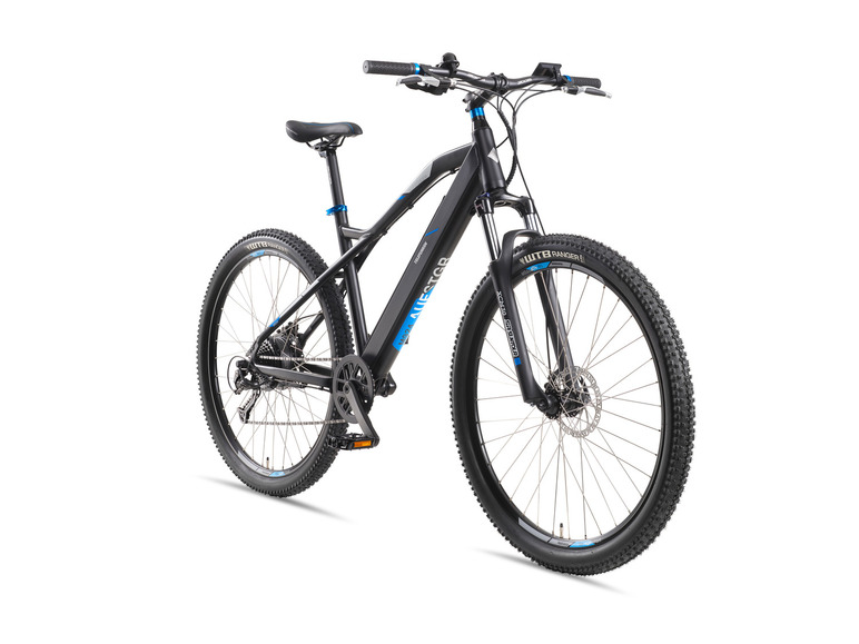 Ein schwarzes Mountainbike der Marke Telefunken mit WTB Ranger Reifen.