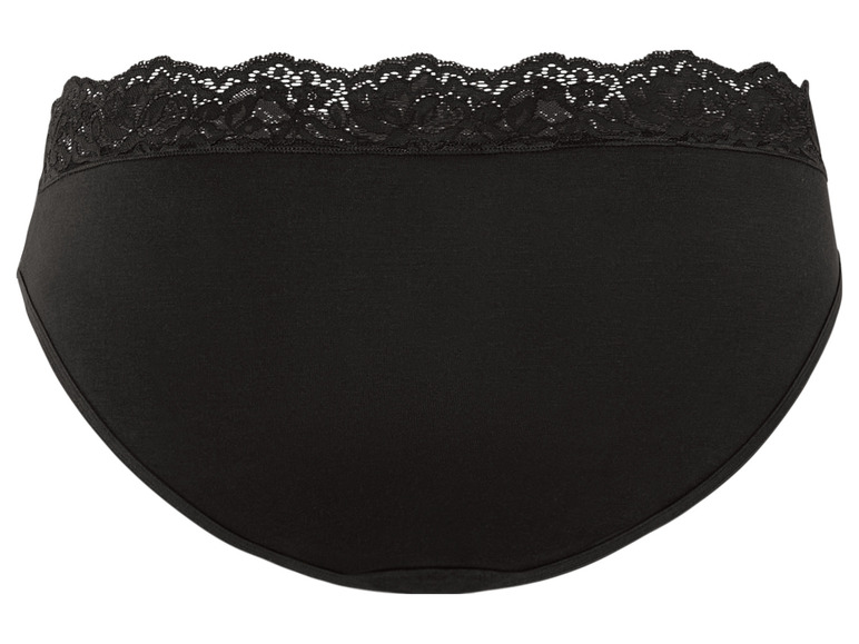 Schwarzer Slip mit Spitze oben.