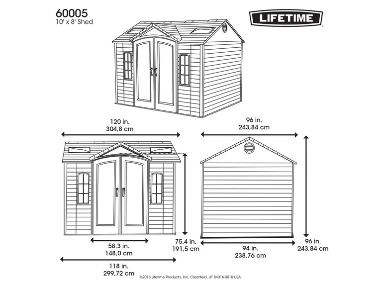 Gehe zu Vollbildansicht: Lifetime Gerätehaus »Sky«, Stahl/Kunststoff, Dach- und Seitenfenster - Bild 11