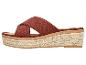 Braune Espadrille-Keilsandalen mit überkreuzten Riemen
