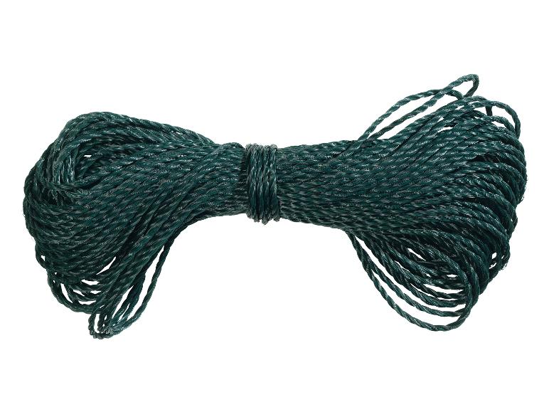 Grüne aufgewickelte Gartenschnur