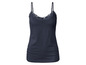 Ein dunkelblaues Tanktop mit Spitze.