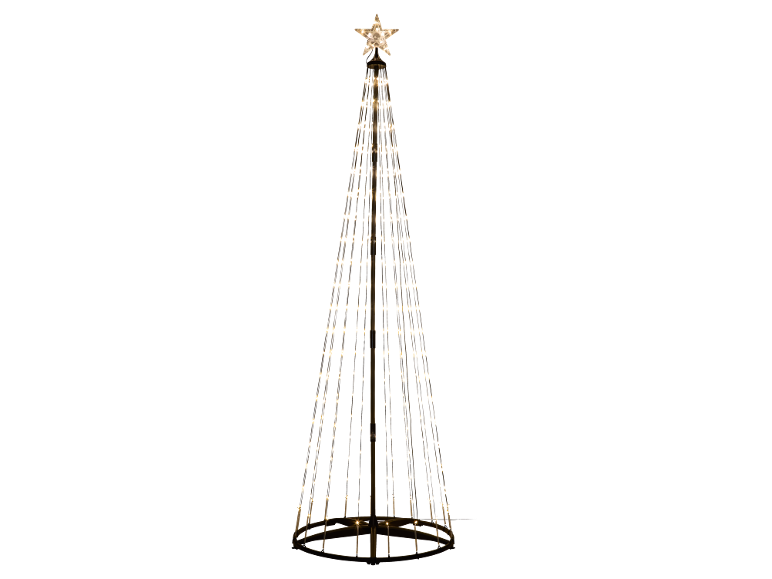 Beleuchteter Weihnachtsbaum mit Stern als Spitze