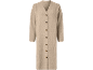 Lange beige Strickjacke mit Knöpfen