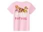 Rosa Kinder-T-Shirt mit Paw Patrol-Aufdruck und den Charakteren Skye, Everest und Rubble.
